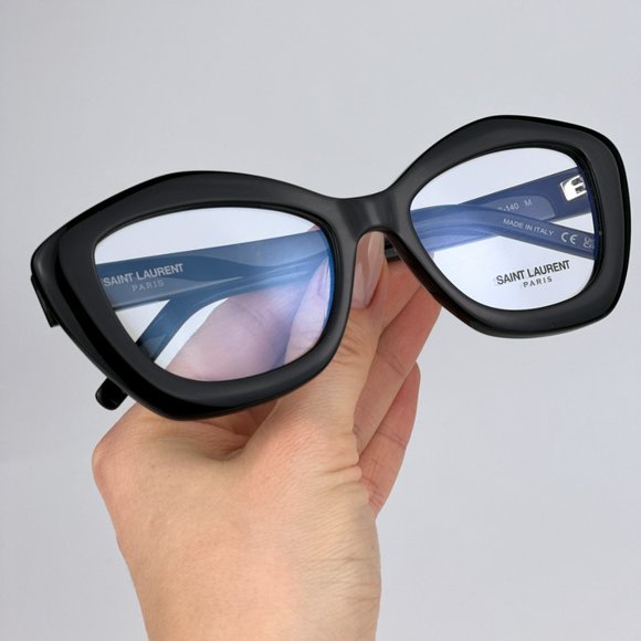 Saint Laurent SL68OPT 001 BRAND NEW Eyeglasses Black Cat Eye Women - Picture 6 of 14